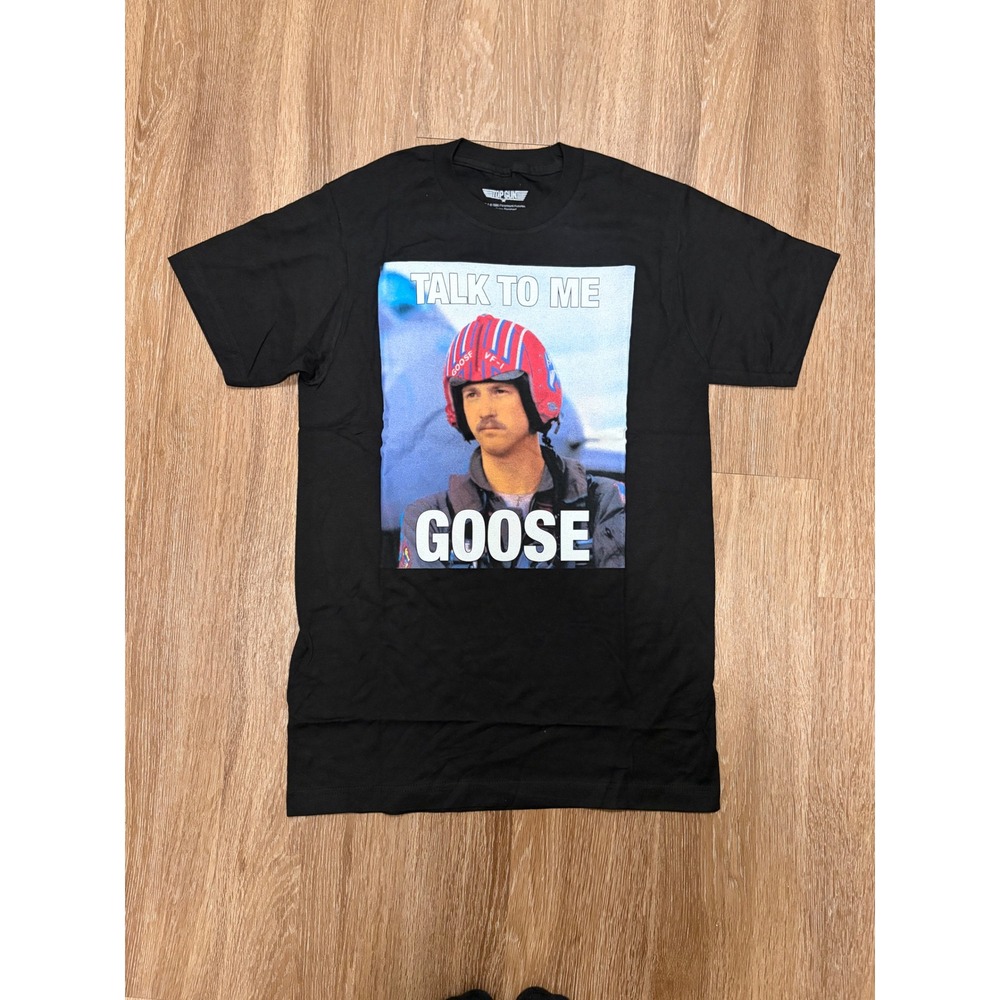 Top‎ Gun Talk To Me Goose Graphic T-Shirt Mens Small Black 80s Movie Tee 2020